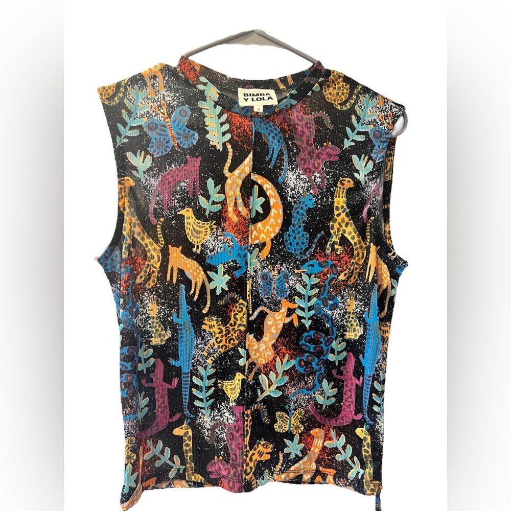 Colorful Animal Print Sleeveless Top